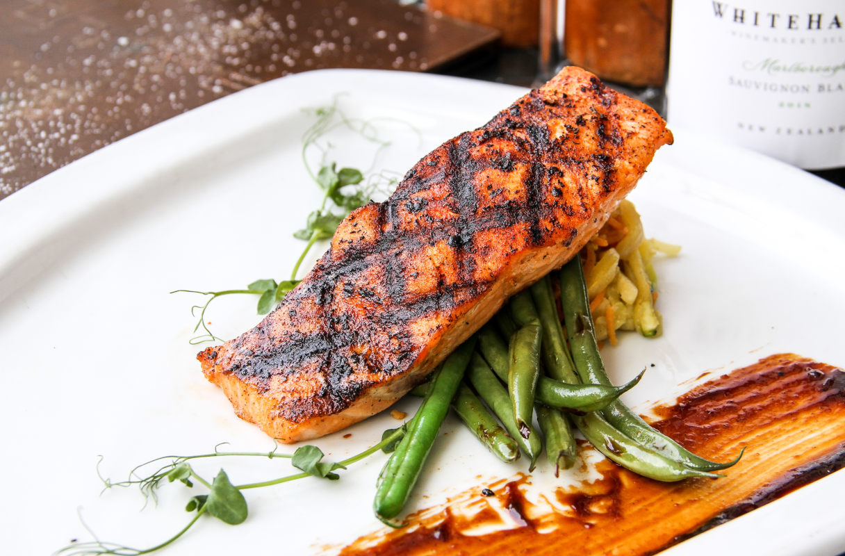 hoisin bourbon glazed salmon